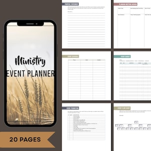 Ministry Event Planner Church & Parachurch Events PDF Download meeting agenda team building budgeting purposeful planning for Church Events
