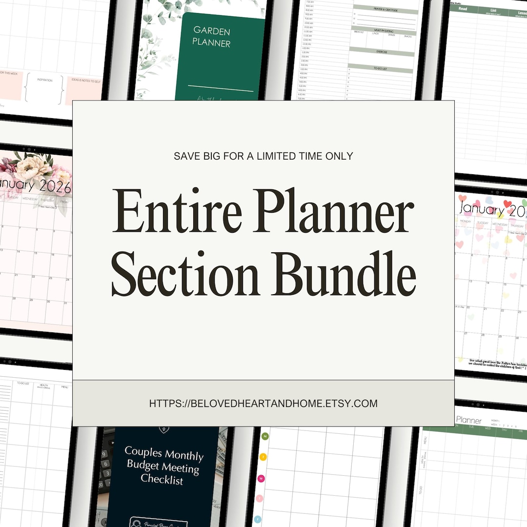 Whole Planner Section Bundle Instant Download Including 24 Unique ...