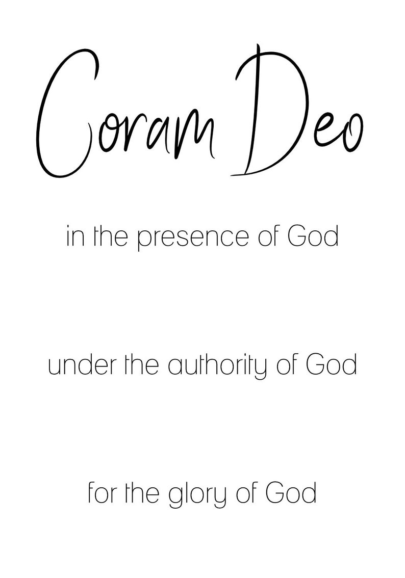 Coram Deo Print Etsy