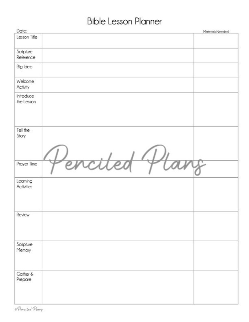 Bible Lesson Planner Etsy