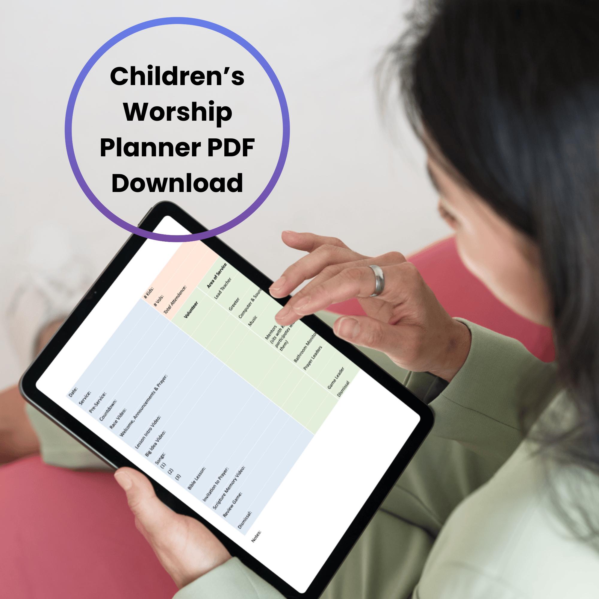 Children's Ministry Schedule Planner Kidmin Nursery Instant Download ...