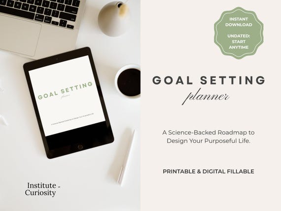 Neuroscience Goal Setting Workbook, Life Audit Planner, Mindful Growth Journal (Digital Download)
