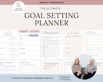 Goal Setting Worksheet, Goals Workbook, Goal Planner, Goal Journal, Goal Tracker, Anxiety Relief, Therapy, Workbook, Self Care Planner