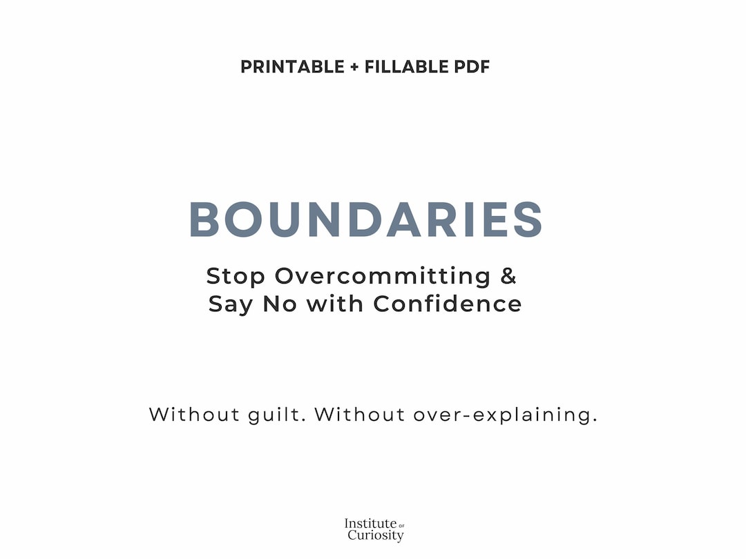 Stop Overcommitting Boundaries Workbook | Stop Overcommitting, Say No Without Guilt ...
