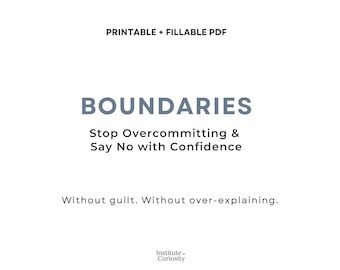 Boundaries Workbook | Stop Overcommitting, Say No Without Guilt (Fillable PDF)