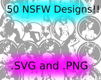 Paquete de diseños de camisetas NSFW para chicas: SVG, archivos SVG para Cricut, archivo de corte de silueta, clipart, SVG para camisetas, Cricut, silueta, archivo de calcomanías