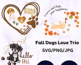 Fall Dog Clipart, Autumn Designs (SVG/PNG/JPG)
