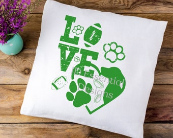 Dog Football SVG Bundle, Puppy Paw Print Clipart (Digital Download)