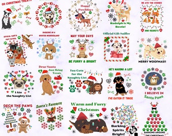 Happy Pawlidays, Dog Christmas, Merry Woofmas PNG, Santa Paws