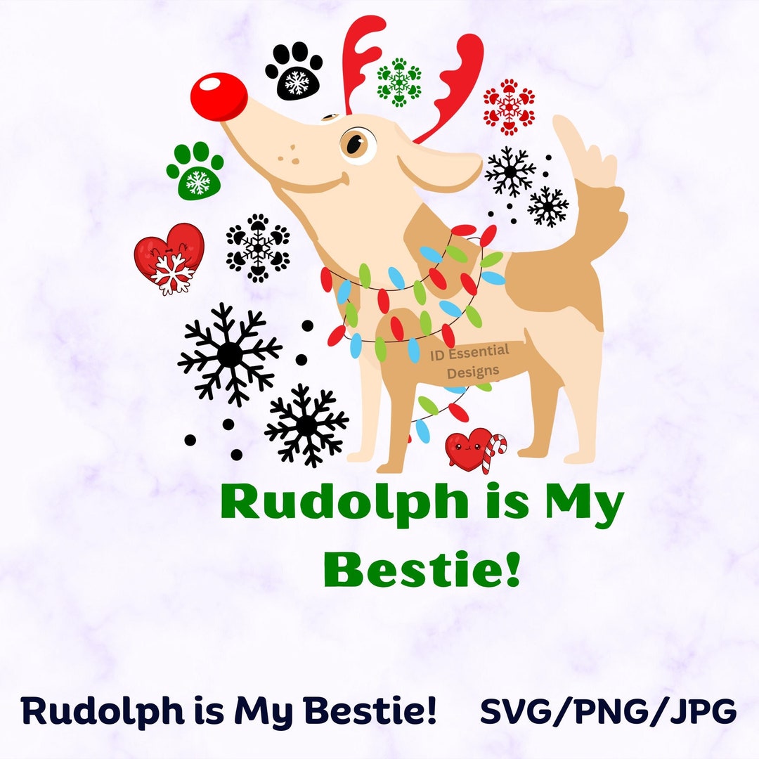 Rudolph Dog Christmas SVG, PNG, JPG (digital Download) - Etsy
