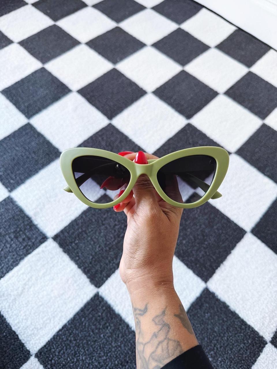Green Cat Eye Sunglasses - Etsy display picture 1