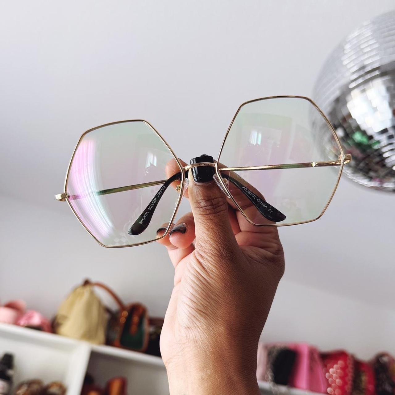 Large Hexagon Inspired Sunglasses Oversized Geometric Irregular Design Retro Oversize Women main image 4