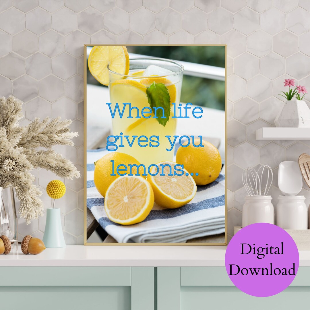 When Life Gives You Lemons Wall Art Decor Print for Etsy
