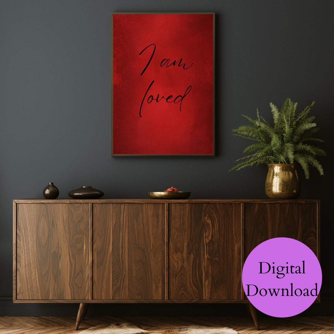 I Am Loved black Letters Wall Art Decor for the Home Etsy