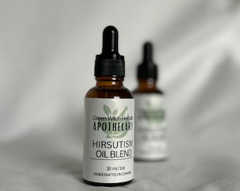 Hirsutism Oil Blend | Natural Facial Hair Removal Essential Oils | Organic Hirsutism Serum | Hair Minimizing Treatment