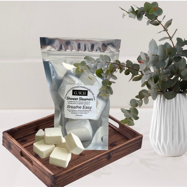 Eucalyptus Mint with Menthol| Aromatherapy Shower Steamers| All Natural Aromatic Shower Melts| Organic Essential Oil Shower Pucks| Self-Care