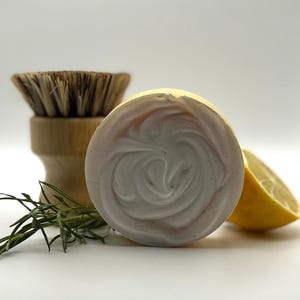 Solid Dish Soap Bar Rosemary & Lemon | Non-Toxic Laundry Stain Remover | Eco-Friendly Grease Cutting Dish Soap Cake
