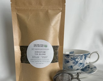 Hirsutism Support Organic Herbal Tea Blend | Artisan Handblended Loose Leaf Good Health Tea | Balancing Spearmint Licorice Root Vitex Tea