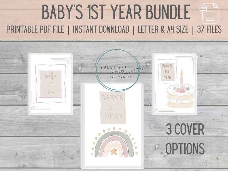 Baby 1st Year Journal, Baby's 1st Year Baby Book, Boho Baby Book, Baby ...
