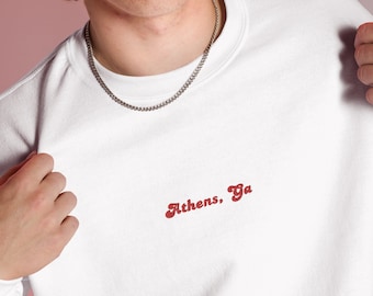 UGA Sweatshirt, Georgia Football, UGA Pullover, Georgia Bulldogs, Athens Georgia, Embroidered UGA Crewneck, College Football Sweatshirt