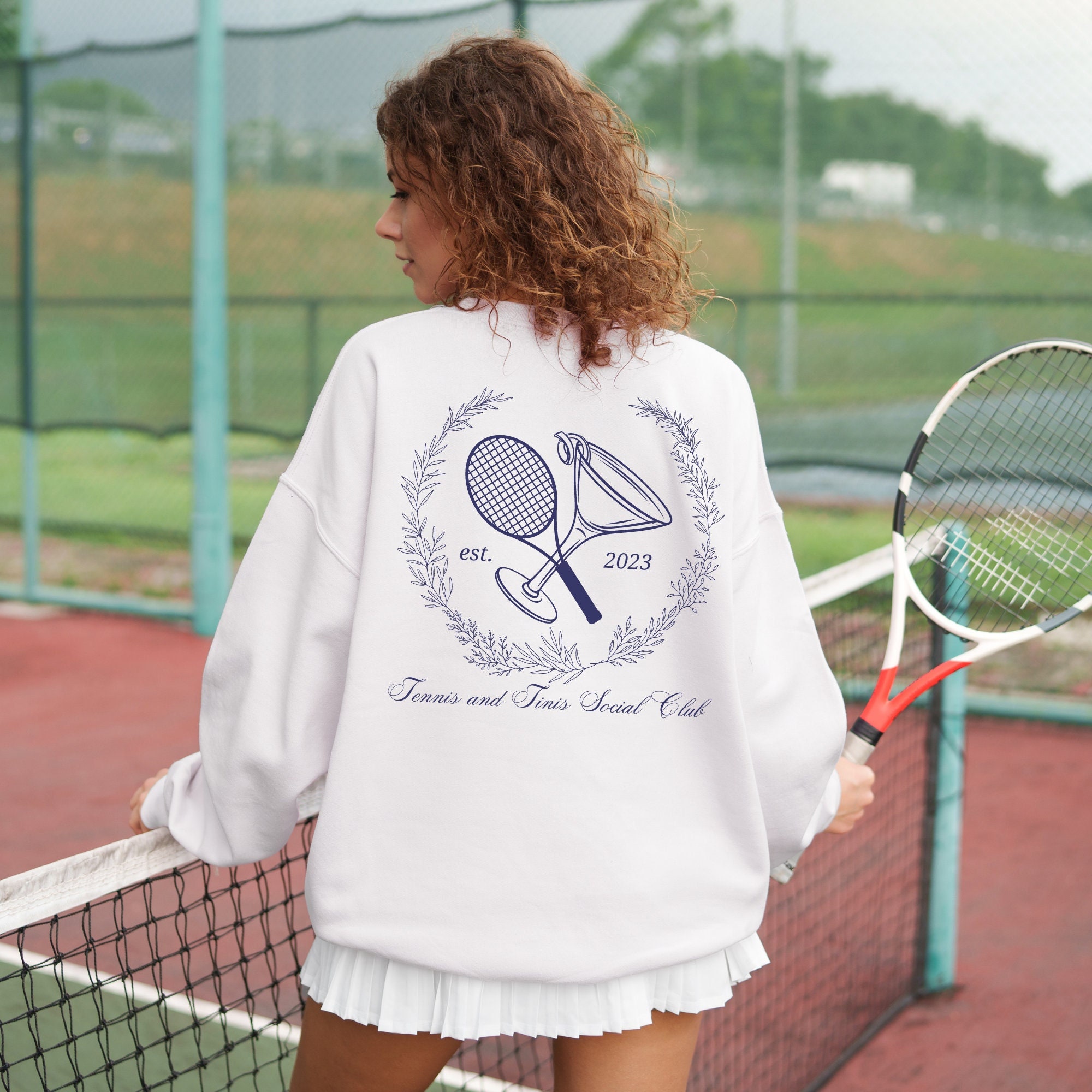 Tennis gifts for women, tennis sweatshirts girls, tennis pullover for tennis lovers, vintage tennis apparel, tennis martini sweatshirt,