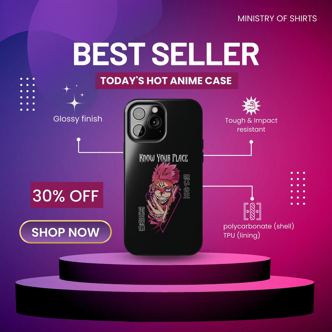 Jujutsu Kaisen Phone Case, Sukuna Phone Case, JJK Phone Case, Sukuna