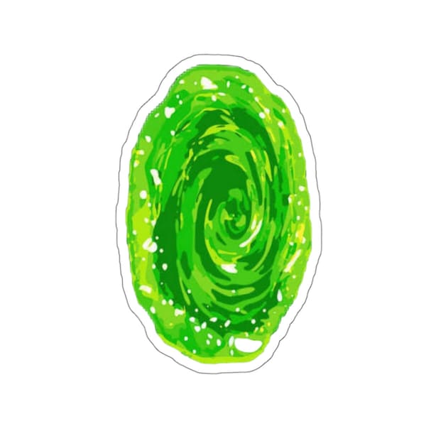 Rick and Morty Inspired Green Portal Stickers