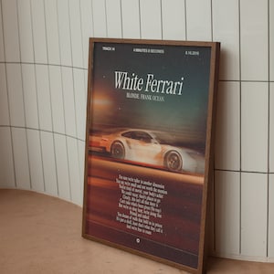 Póster de Frank Ocean White Ferrari Blonde, impresión artística moderna, decoración de pared para el hogar
