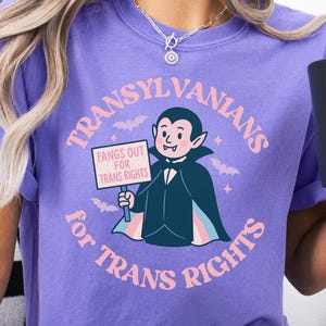 lgbtq halloween shirt trans rights fall tee vampire pride shirt queer halloween outfit gift for ally spooky season transmasc femme shirt