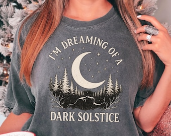 dark solstice shirt witchy christmas comfort colors t-shirt  cozy holiday t-shirt winter solstice witchy christmas t-shirt for friend gift