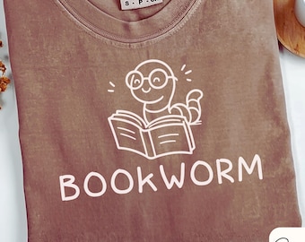 Bookworm shirt Comfort Colors reading shirt cute  book lover gift for teacher shirt reader tee librarian bookish top bibliophile gift shirt