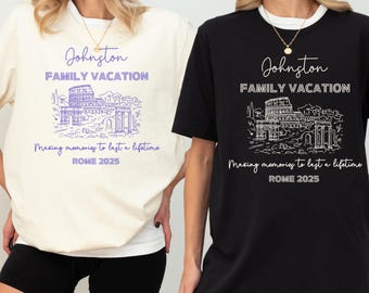 Rome Family Vacation 2025 Shirt Making Memories Colosseum Roman Forum Sketch Tee Matching Group Travel Gift for Italy Trip