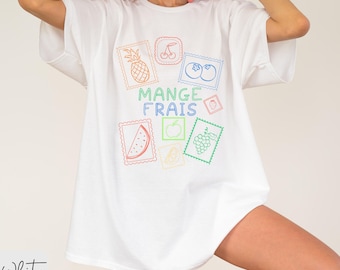 Mange Frais French Market T-shirt Comfort Colors Summer Tee foodie gift for her Rustic Italian Tee  Farmer's Market Tee Vintage Fruit Shirt