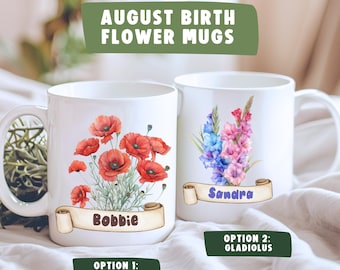 August Birth Flower Bouquet Mug