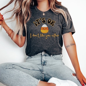 Cute Halloween T-shirt Funny Gift for Candy Corn Lovers Cool Halloween Gift Funny Spooky Season T-shirt Oversized Shirt for Halloween