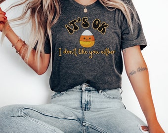 Cute Halloween T-shirt Funny Gift for Candy Corn Lovers Cool Halloween Gift Funny Spooky Season T-shirt Oversized Shirt for Halloween