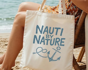 Bolsa de lona Nauti by Nature: regalo náutico para ella, despedida de soltera en la playa, dama de honor, crucero, vacaciones, boda costera, idea de recuerdo para fiesta