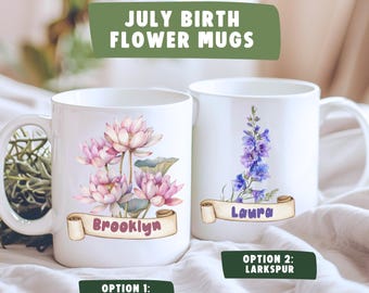 July Birth Flower Bouquet Mug
