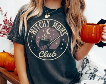 witchy moms club shirt comfort colors halloween tee mom life witchcore fall shirt spooky season shirt for mom halloween spooky mom t-shirt