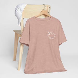 Minimalist Unicorn Pig Shirt  Cute Tiny Pigicorn T-Shirt  Funny Pastel Animal Tee  Aesthetic Graphic Tee for Women & Teens