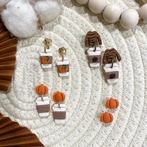 Fall Clay Earrings (Coffee)