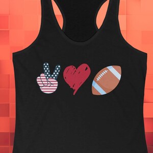 Peace Love Football Women&#39;s Ideal Racerback Tank