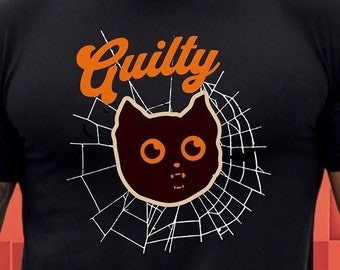 Guilty Cat Shirt Great for Spooky Halloween Unisex Softstyle T-Shirt