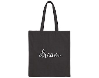 Dream Script Einkaufstasche: Schwarzer Shopper aus Canvas