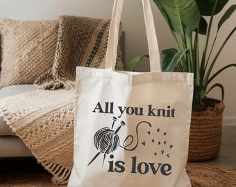 Alles, was Du strickst, ist Liebes-Strickgarn-Taschen-Faser-Künstler Carryall