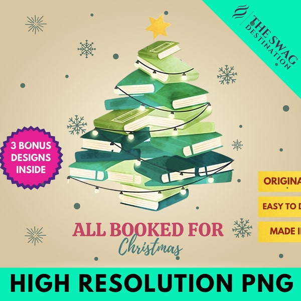 Christmas Book Tree PNG, Christmas Gift, Book Lovers Png, Bookworm Christmas Png, Gift For Teachers, School Christmas, Xmas Design Png