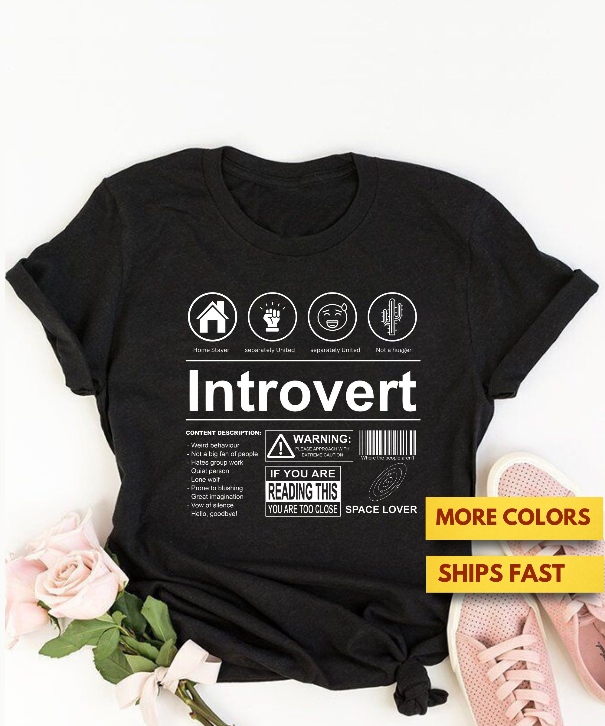 レディースファッション Funny Introverts Unite Separate s Shy Anti-Social TShirt Introvert Funny Shirt, Introvert Label Shirt, Anti Social
