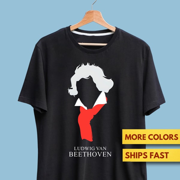 Beethoven Shirt, Beethoven Minimalist Shirt, Composer Ultra Soft Premium T-Shirt