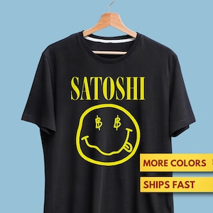 Satoshi Nakamoto Premium Shirt, Bitcoin Smiley Face Jack Dorsey Shirt, Premium Ultra Soft