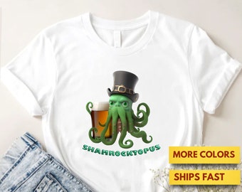 Shamrocktopus Shirt, St Patricks's Day Shirt, Funny Beer Irish Octopus Shirt, Premium Ultra Soft